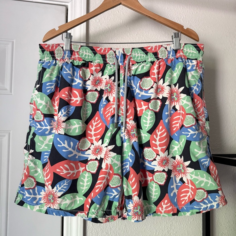 VILEBREQUIN multicolor‎ leaf floral Hawaiian tropical swim trunks shorts
